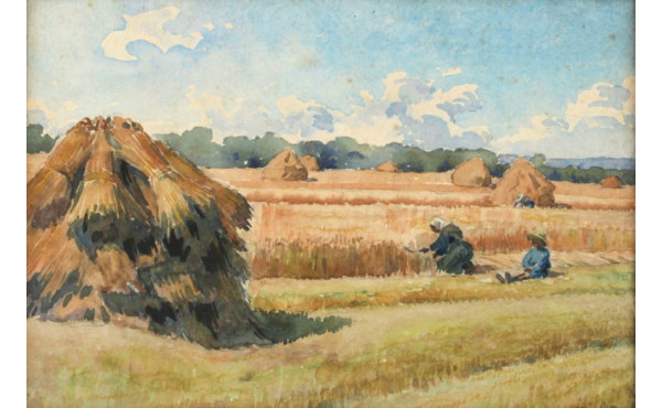 H. BEGHIN (XIXè-Xxè) "Scène aux champs",