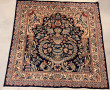 Tapis iranien carré en laine points noué