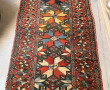 Tapis chemin en laine points noués motif
