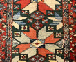 Tapis chemin en laine points noués motif