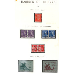 TIMBRES DE GUERRE neufs avec charnières 