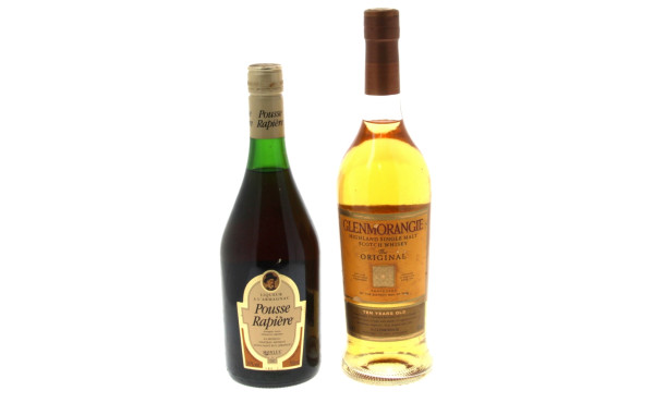 Lot de 2 bouteilles: - 1 B Whisky Gelmo