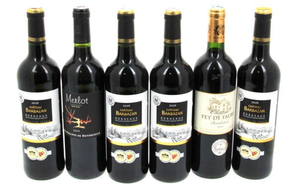 Lot de 6 bouteilles: 4 B BORDEAUX Ch Bar