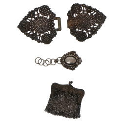 Petit porte-monnaie en argent et maille 