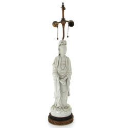 GUANYIN - Grand sujet en porcelaine blan