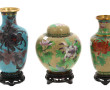 CHINE Xxème - Lot de 3 pièces en émaux c