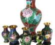 Vase moderne en cloisonné à décor de fle
