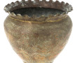 Cache-pot ancien en cuivre à décor de pe