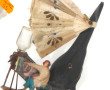 Petit lot d'objets anciens : éventail mi
