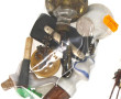 Petit lot d'objets anciens : éventail mi