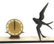 Pendule à l'hirondelle, vers 1950, métal
