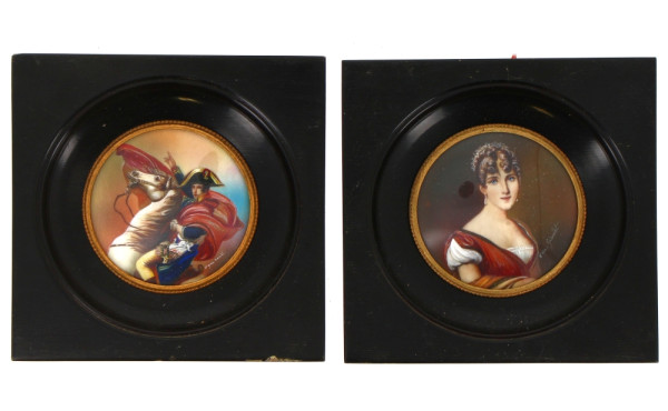 Thème Empire : Paire de miniatures ronde