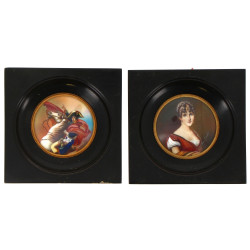 Thème Empire : Paire de miniatures ronde