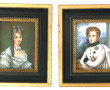 Lot de 2 miniatures encadrées : "Portrai