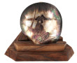 Veilleuse en nacre sculptée, base bois, 