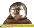 Veilleuse en nacre sculptée, base bois, 