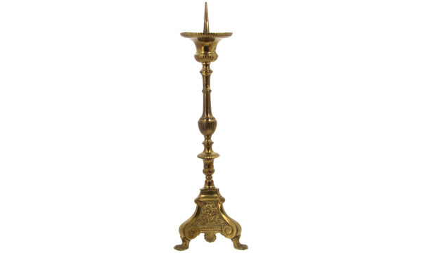 Pic cierge en bronze doré H. 56 cm