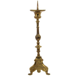 Pic cierge en bronze doré H. 56 cm