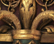 Grande applique double en bois doré, pat
