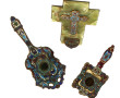 Bénitier d'applique en onyx vert et émau