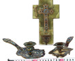 Bénitier d'applique en onyx vert et émau