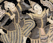Tenture birmane ancienne à décor de pers