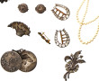 Lot de petits bibelots et bijoux anciens