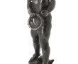 Putti au tambourin, sujet en bronze à pa