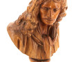 Buste de Molière en bois sculpté, H 29 c