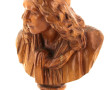 Buste de Molière en bois sculpté, H 29 c
