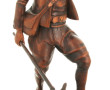 CHOUAN - Sujet en bois sculpté, signé "M