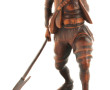 CHOUAN - Sujet en bois sculpté, signé "M