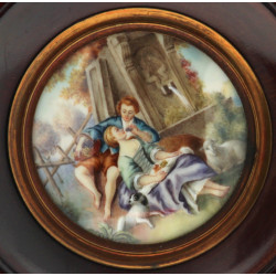 Miniature "Scène galante" à vue ronde, m