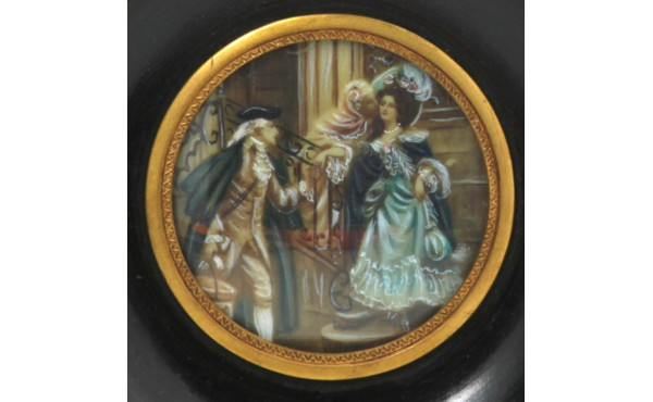 Miniature "Scène galante" à vue ronde, m