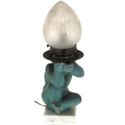 Lampe piètement céramique patinée représ
