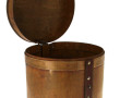 Coffret rond en bois façon boîte à chape