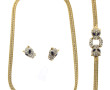 Parure fantaisie en métal doré et strass