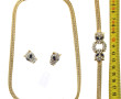 Parure fantaisie en métal doré et strass