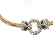 Parure fantaisie en métal doré et strass