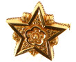 Broche étoilée en or jaune 18 cts, poinç