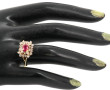 Bague en or jaune 14 cts, sertie d'un ru