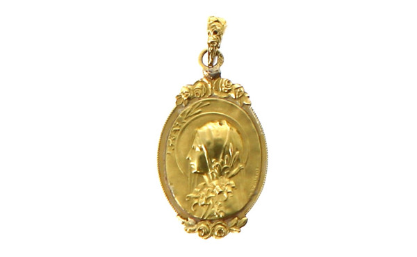 Médaille de la Vierge en or jaune 18 cts