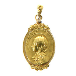 Médaille de la Vierge en or jaune 18 cts