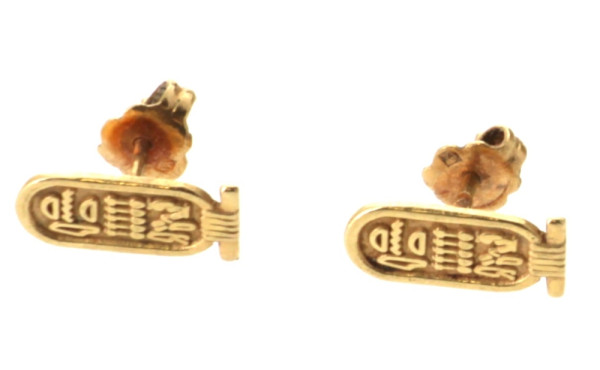 Paire de BO en forme de cartouche égypti