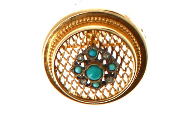 Broche-pendentif ancienne en or jaune 18