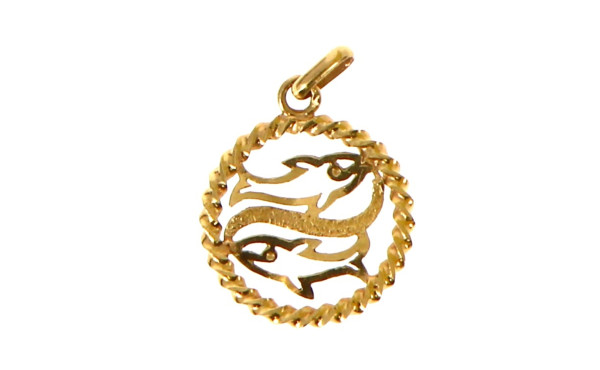 Pendentif dauphins en or jaune 18 cts, p