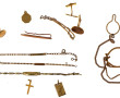 Petit lot de bijoux en plaqué or : 2 méd