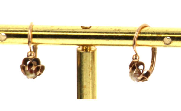 Paire de BO en or 18 cts, poinçon tête d