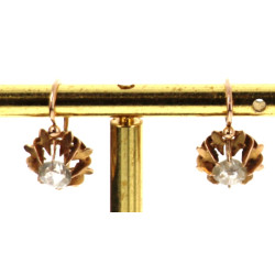 Paire de BO dormeuses en or jaune 18 cts