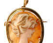 Broche-pendentif en or jaune 18 cts, poi
